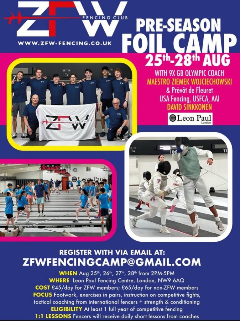 ZFW Pre-Season Foil Training Camp - 25-28 August 2026